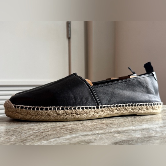 YSL Saint Laurent Espadrilles Smooth Leather Loafer Nero Black 46 / 13 main image 7